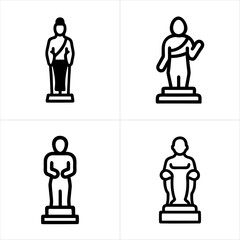 statue icon set
