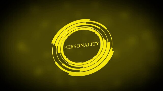 Abstract Yellow Round Graphic Animation On Personality Concept Background Perfect For Presentations Or Social Media Content Related To Psychology And Personal Growth