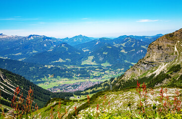 Fototapeta premium Village Oberstdorf, Bavaria, Germany, Europe.