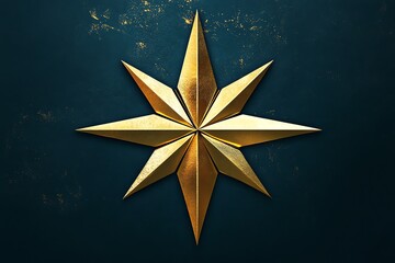 Gold star on dark blue background