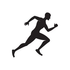 Running Man Silhouette on Whi...