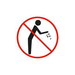 Do not litter. Silhouette of a person