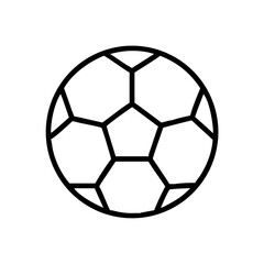 Soccer Ball Icon Outline in Black  