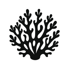 Abstract Black Sea Coral icon of silhouette vector illustration