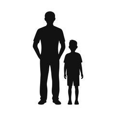 Happy father's day celebration- Father and Son of silhouette vector illustration