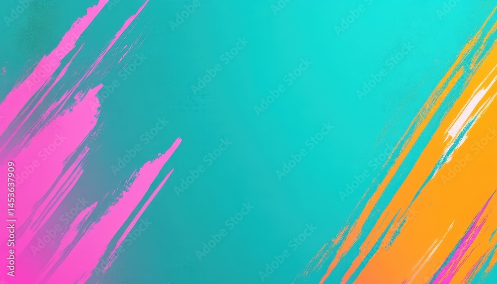Aufkleber abstract gradient background with pink orange and aqua brush strokes decorative wallpaper texture de