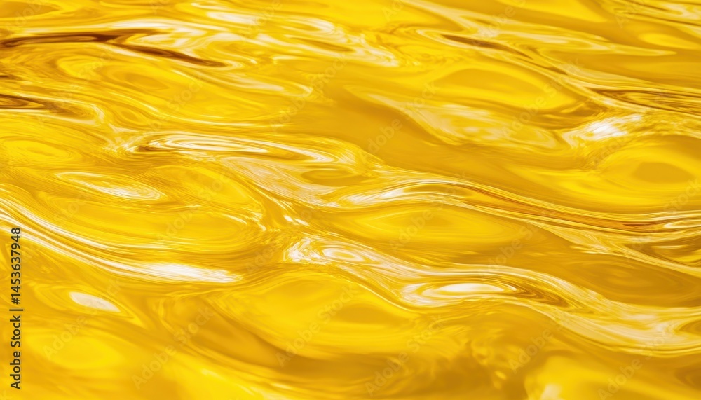 Aufkleber Abstract Golden Water Surface Texture with Flowing Ripples and Dynamic Waves in Bright Shiny Light