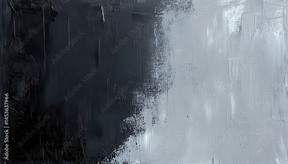 Aufkleber Abstract Gradient Texture in Black Grey and White with Grunge Effect on Canvas Showing Modern Art