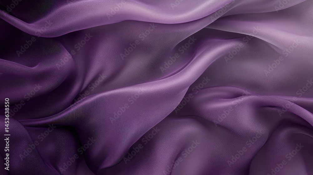 Aufkleber Abstract Purple Fabric Texture with Intricate Patterns and Smooth Waves in a Dark Moody Setting Elegant Decorative Backdrop