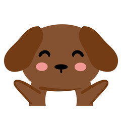 Cute drawing puppy smiling. animal drawing for sticker, doodle