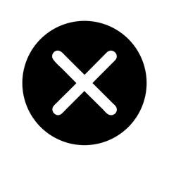 Obraz premium Simple black and white close X icon, for website design