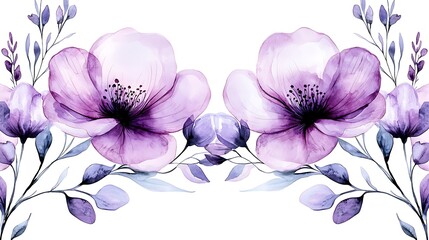 Obraz premium Watercolor floral botanical arrangement nature art botanical style vibrant environment