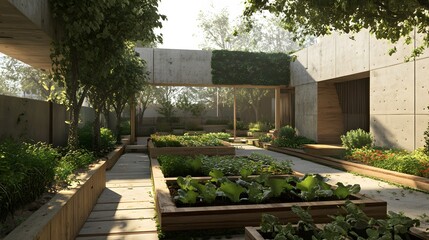 Sustainable urban farm on a city rooftop