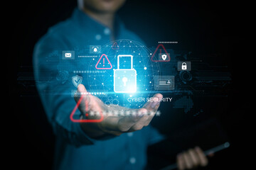 Concept of cyber security, secure access to user's personal information, information security and encryption, secure Internet access, cybersecurity. Cyber security network. Data protection concept.