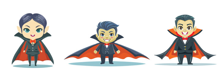 Funny Vampire Characters for Halloween Posters