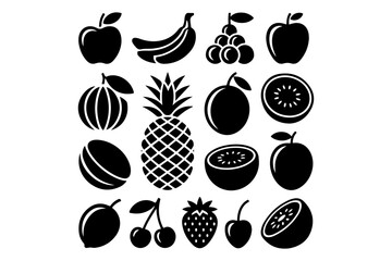 Collection of various fruit icons