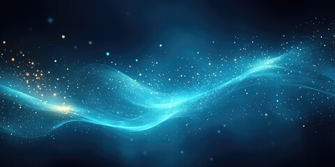 Obraz premium Abstract design of swirling blue light particles.