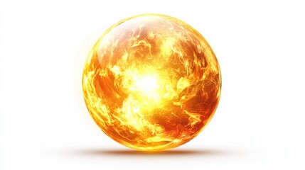 Fiery orb of intense golden light, radiating energy