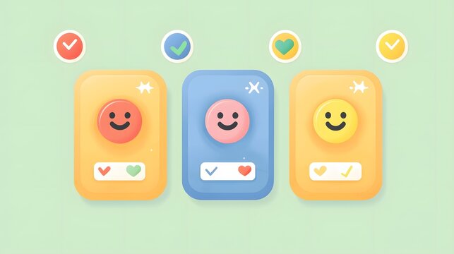 Flat infographic layout of daily health check reminders with illustrated emojis and onboarding tone