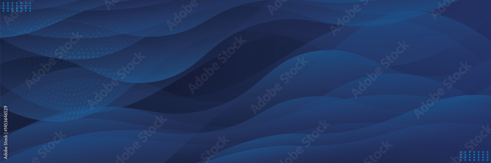 Canvas Prints experience the modern elegance of the abstract gradient wave background. its dark blue waves create 