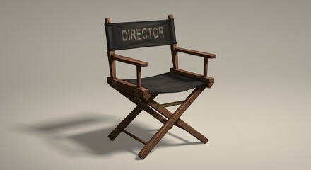 Classic director's chair illustration for filmmaking and creative industries