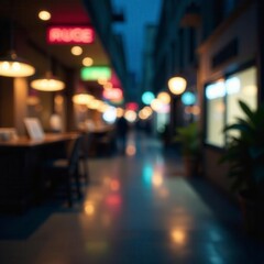 Blurry night business interior; soft bokeh highlights , wallpaper, blurred, texture
