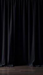 Deep black velvet curtain, rich texture, stage backdrop, play, drama