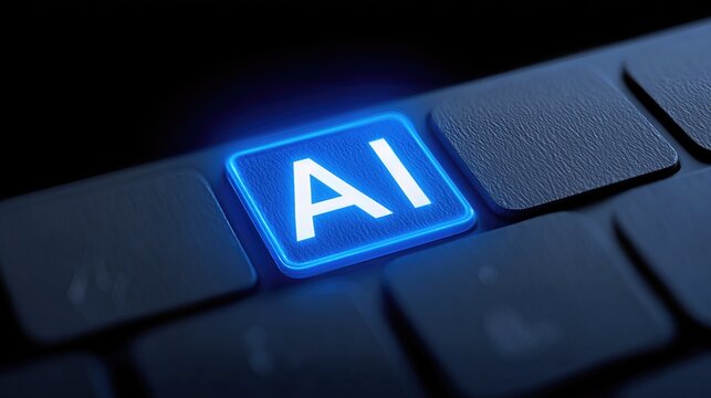 The glowing AI key on a sleek keyboard stands out in this vibrant image, representing the growing role of artificial intelligence in the digital world.
 - Powered by Adobe