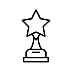 Star Trophy Icon on Transparent Background