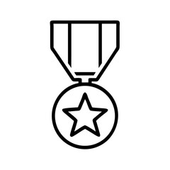 Star medal icon on transparent background  