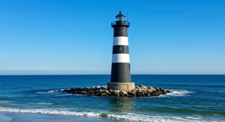 Lighthouse on a rocky islet