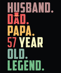 Husband Dad Papa 57 Year Old Legend - Retro Birthday Gift
