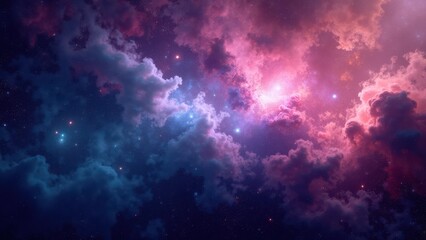 Vibrant Nebula in Space with Rich Colors and Textural Depth