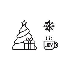 christmas tree icon set