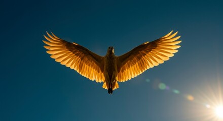 Fototapeta premium Parrot in flight, wings spread