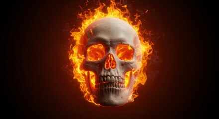 Skull in flames