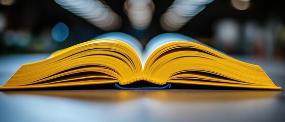 Open book with yellow pages