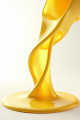 Liquid gold, flowing downwards, clean white background, liquid, metal, shiny