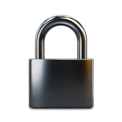 Fototapeta premium The shiny metal padlock stands out, symbolizing security and protection. The sleek design and polished surface reflect light. On a transparent background.