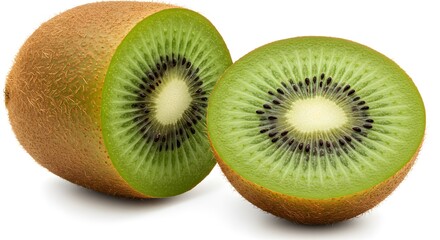 Fototapeta premium Kiwi slice isolated on white background