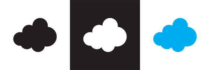 Cloud icon. Vector for websites, mobile interfaces, presentations, banner, visual branding etc. Vector illustration. isolated on white and black background. EPS 10