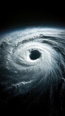 A powerful hurricane viewed from space