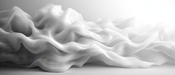 Obraz premium Abstract monochrome textile draped in fluid folds