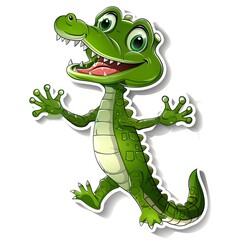 Obraz premium fantasy style cute crocadile isolated background 
