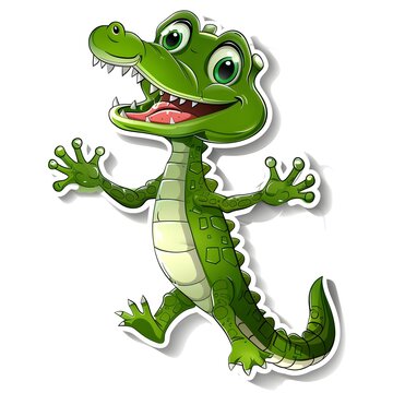fantasy style cute crocadile isolated background 