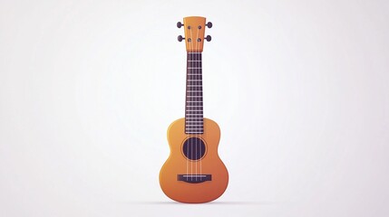 Wooden ukulele, front view