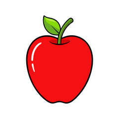 red apple isolated on white