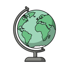 Globe demonstrating ecology and nature protection in vibrant colors, suitable for UI icon or educational material  
