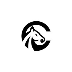 letter C horse logo 