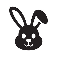 Black bunny head vector. Rabbit silhouette face. Vector illustration eps 10